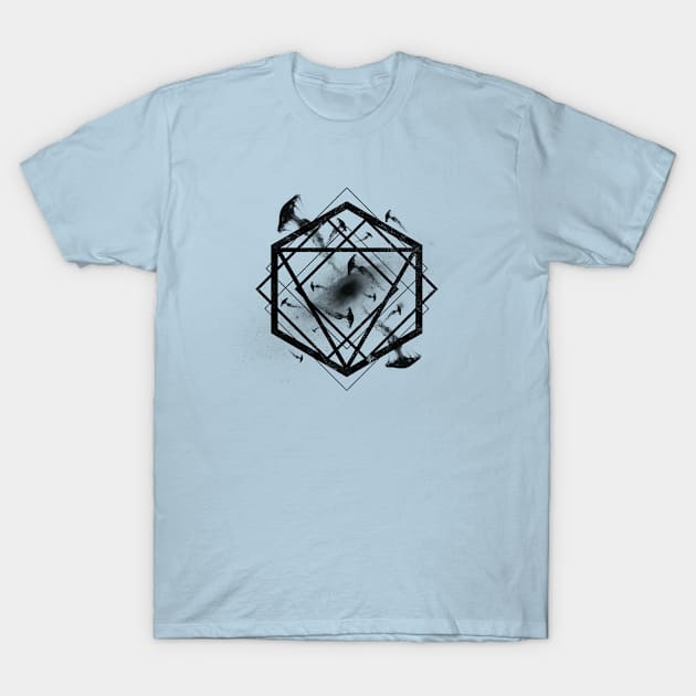 Geometric Outer Space Jelly Fish - Geo Jellys (black) Design by RAD! T-Shirt by Jayaarc